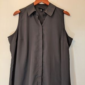 Lane Bryant Sleeveless Blouse Black Tulip Back 16